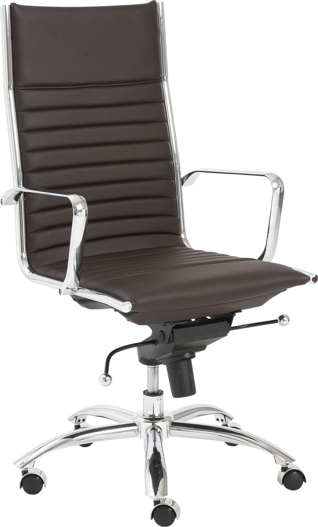 Euro Style Task Chairs - Dirk High Back Office Chair Brown