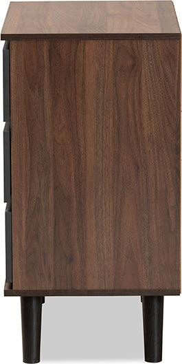 Wholesale Interiors Chest of Drawers - Roldan Two-Tone Walnut and Grey Finished Wood 3-Drawer Bedroom Chest