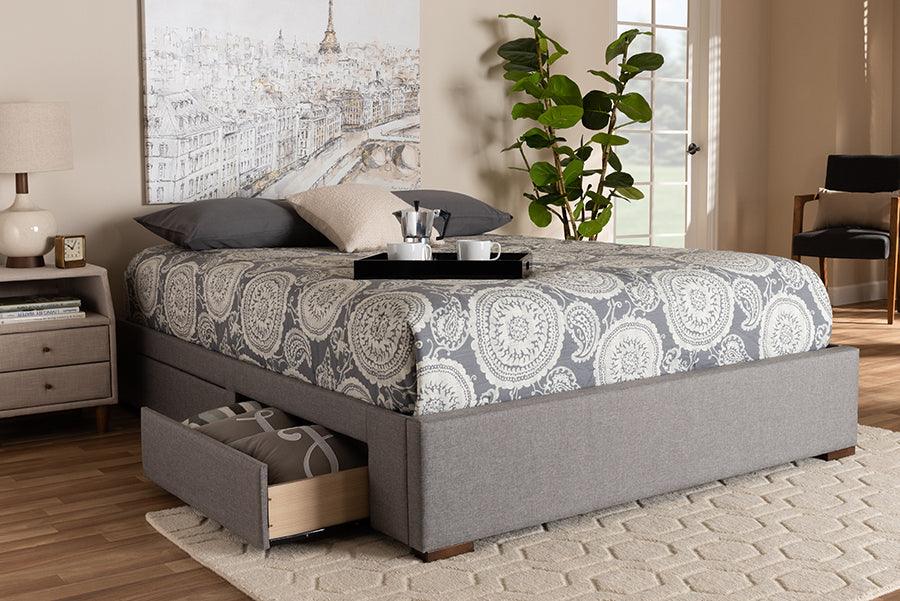 Wholesale Interiors Beds - Leni Queen Storage Bed Gray