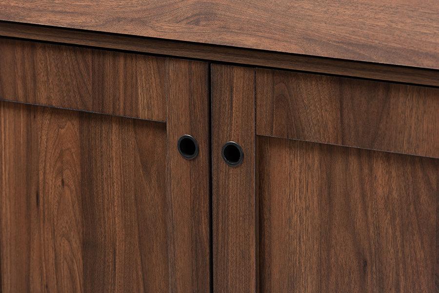 Wholesale Interiors Shoe Storage - Cormier Walnut Brown finished 2-Door Wood Entryway Shoe Storage Cabinet