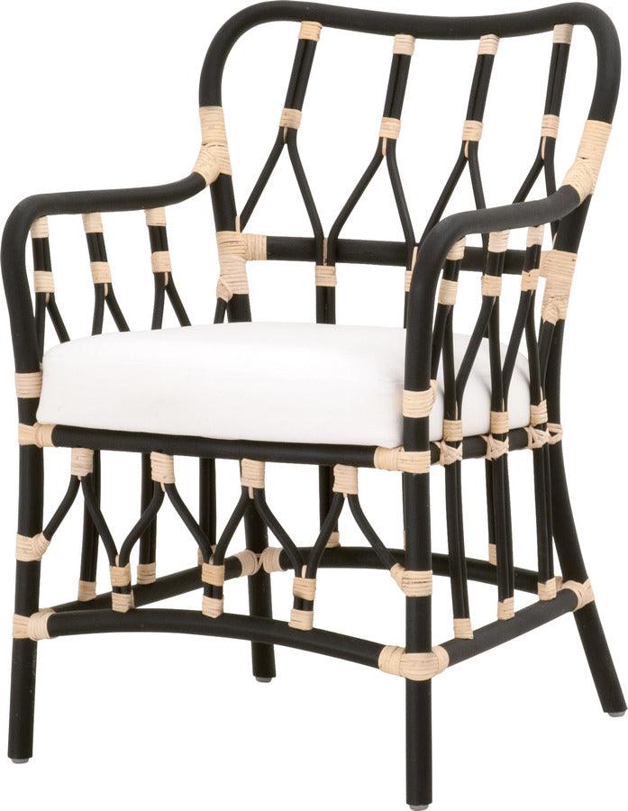 Essentials For Living Chairs - Caprice Arm Chair Black Rattan & Natural Binding