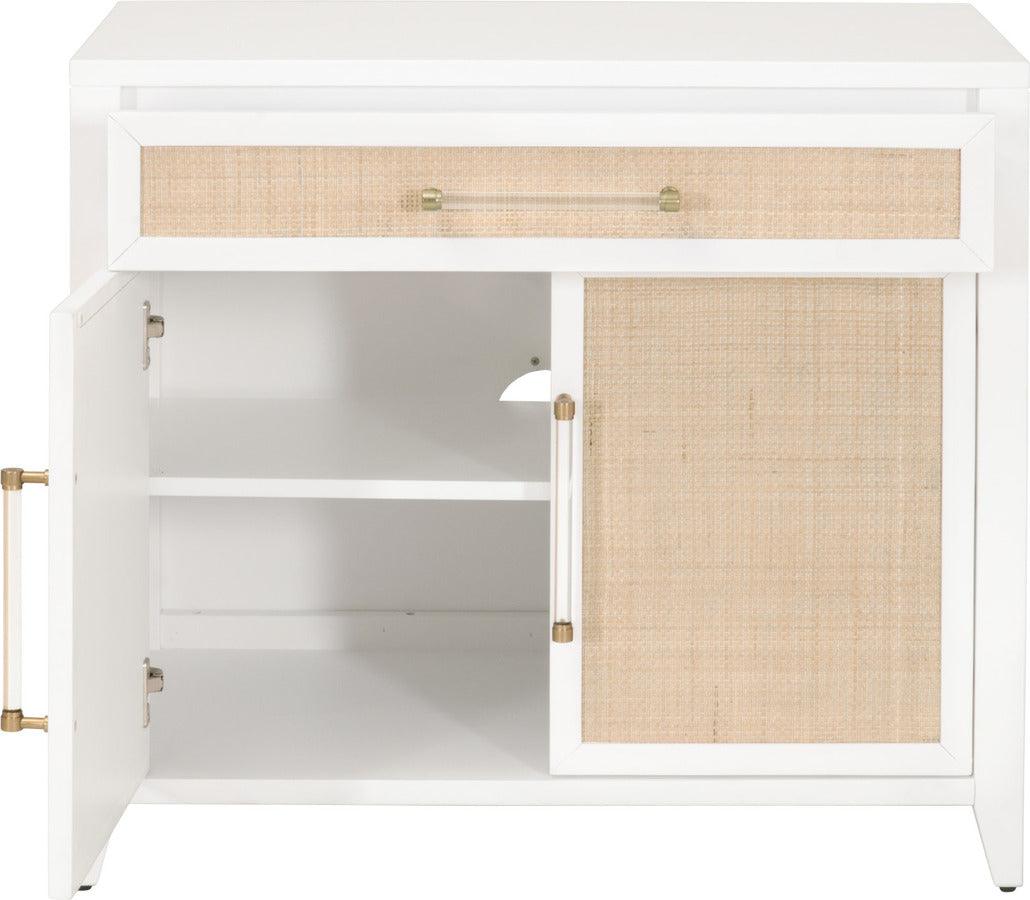 Essentials For Living Chest of Drawers - Holland Media Chest Matte White, Natural, Brushed Brass