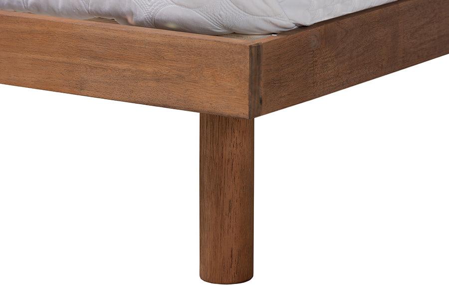 Wholesale Interiors Beds - Harper Mid-Century Modern Transitional Walnut Brown Finished Wood Queen Size Platform Bed