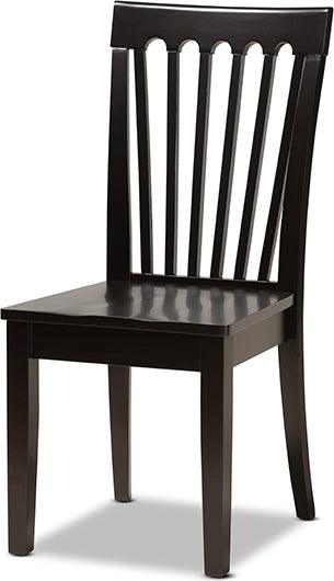 Wholesale Interiors Dining Sets - Erion Dark Brown Finished Wood 7-Piece Dining Set