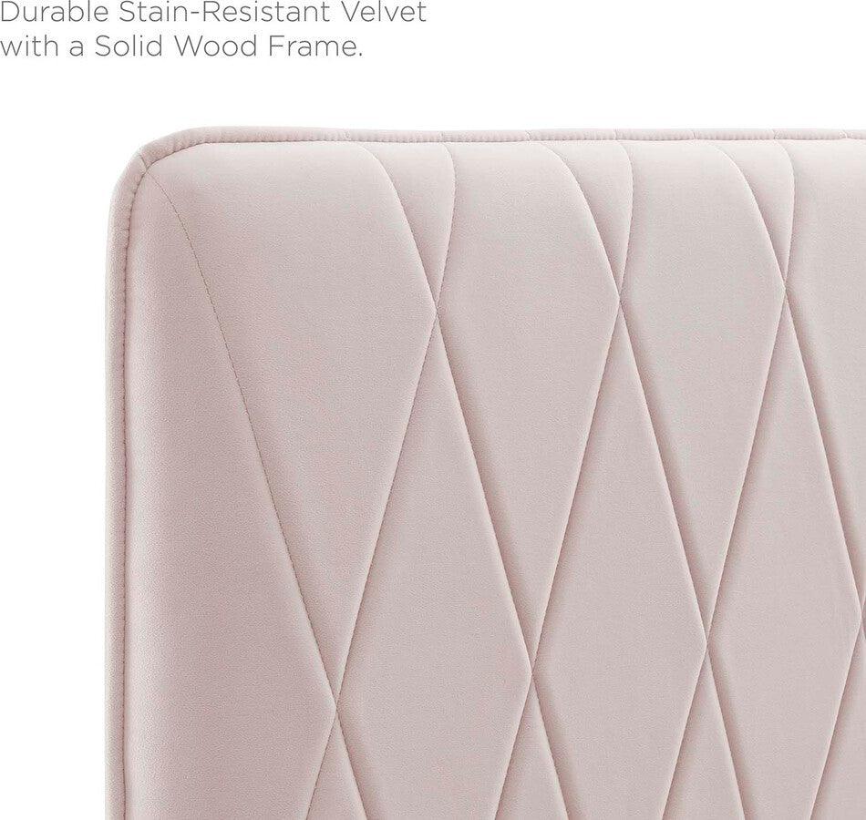 Modway Beds - Phillipa Performance Velvet Full Platform Bed Pink