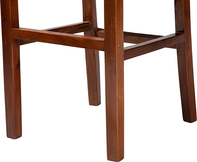 Wholesale Interiors Barstools - Racquel Modern Bohemian Natural Rattan And Mahogany Wood Bar Stool