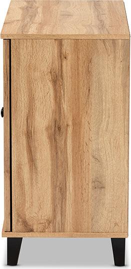 Wholesale Interiors Shoe Storage - Glidden Oak Brown Finished Wood 2-Door Shoe Storage Cabinet