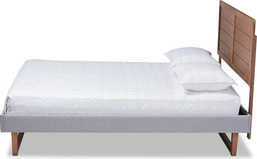 Wholesale Interiors Beds - Claudia King Bed Light Gray & Ash walnut