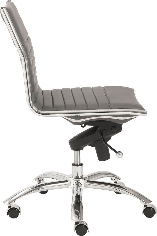 Euro Style Task Chairs - Dirk Low Back Office Chair w/o Armrests Gray