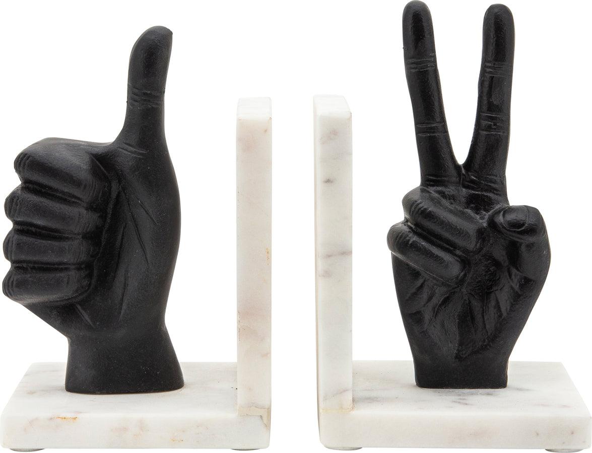 Sagebrook Home Bookends - S/2 Hand Sign Bookends Black