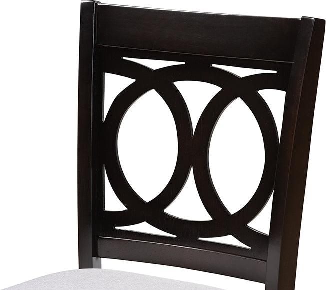 Wholesale Interiors Barstools - Lenoir Gray Fabric Upholstered Espresso Brown Finished Wood Counter Height Pub Chair Set Of 2
