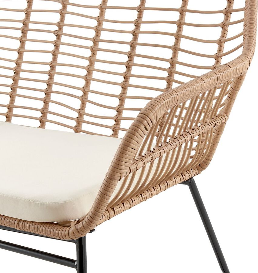 Manhattan Comfort Outdoor Conversation Sets - Antibes 2.0 Patio 4- Person Conversation Set with Coffee Table with Cream Cushions