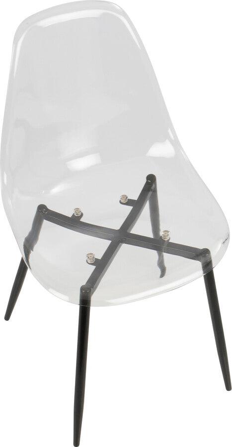 Lumisource Dining Chairs - Clara Mid-Century Modern Dining Chair in Black and Clear - Set of 2