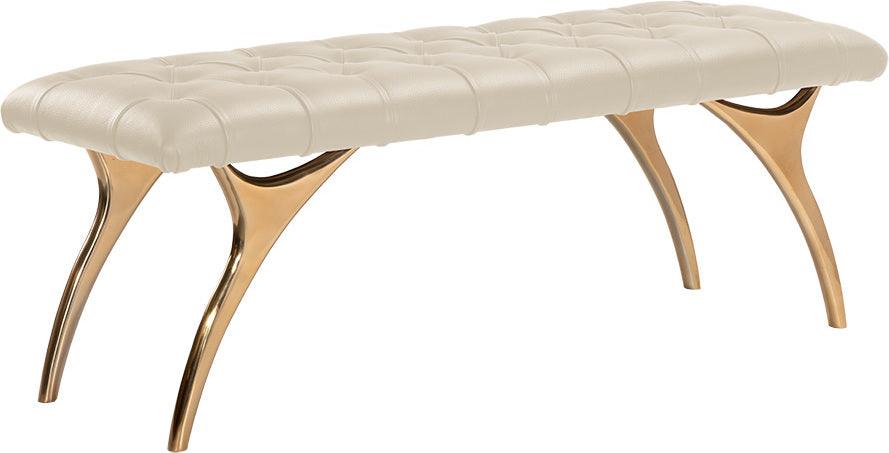 SUNPAN Benches - Taylen Bench - Cream Leather