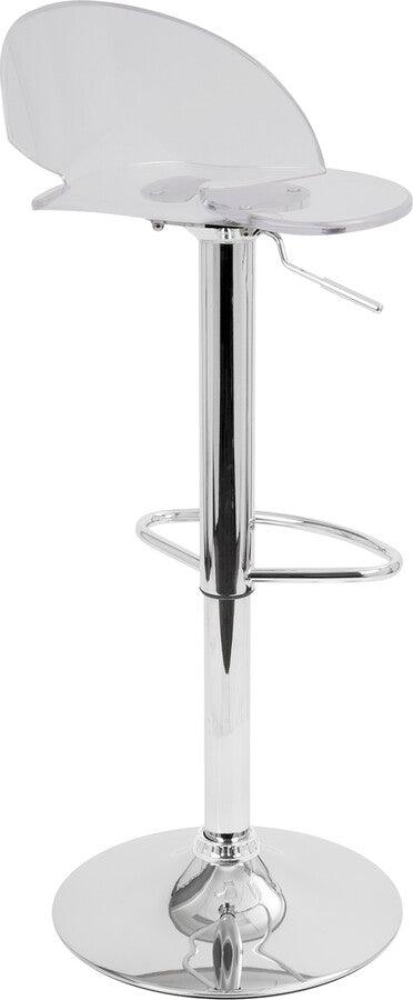 Lumisource Barstools - Venti Contemporary Adjustable Barstool with Swivel in Clear Acrylic