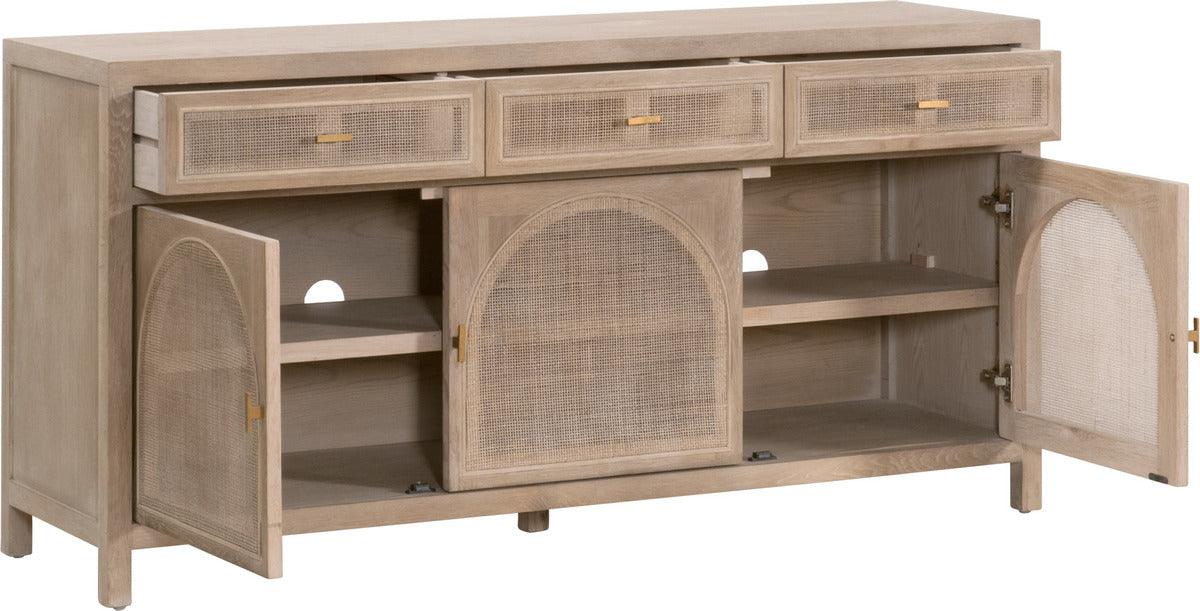 Essentials For Living Buffets & Cabinets - Cane Media Sideboard Smoke Gray Oak
