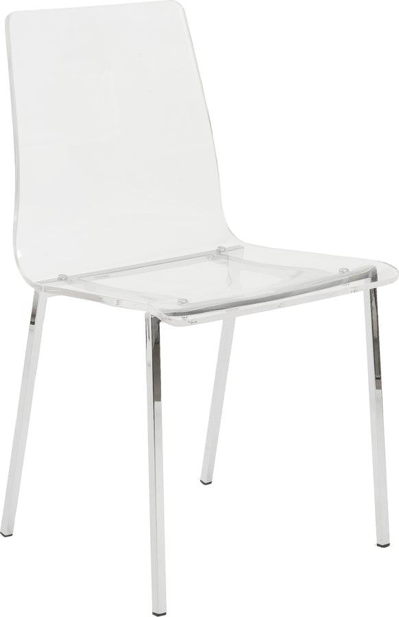 Euro Style Dining Chairs - Chloe Side Chair in Clear Acrylic with Chrome Legs