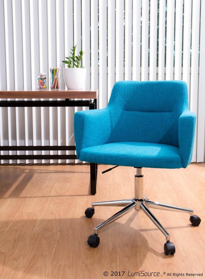 Lumisource Task Chairs - Andrew Contemporary Adjustable Office Chair in Teal