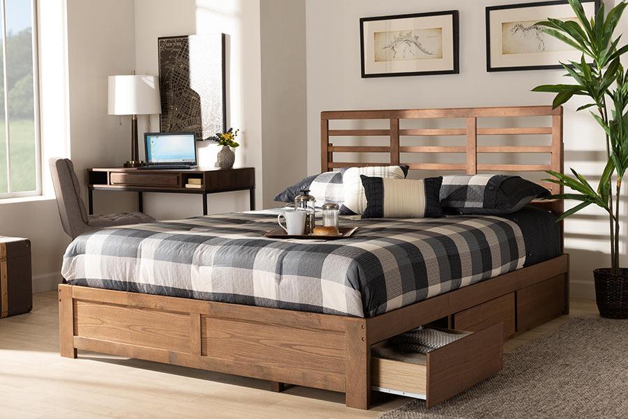 Wholesale Interiors Beds - Piera Queen Storage Bed Ash walnut
