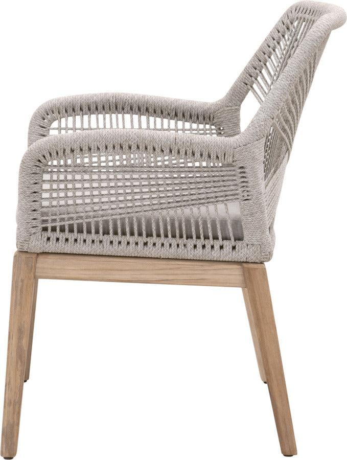 Essentials For Living Outdoor Chairs - Loom Outdoor Arm Chair Set of 2 Gray Teak & Taupe