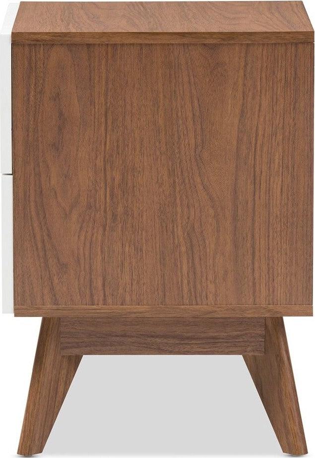 Wholesale Interiors Nightstands & Side Tables - Calypso 2-Drawer Nightstand White & Walnut