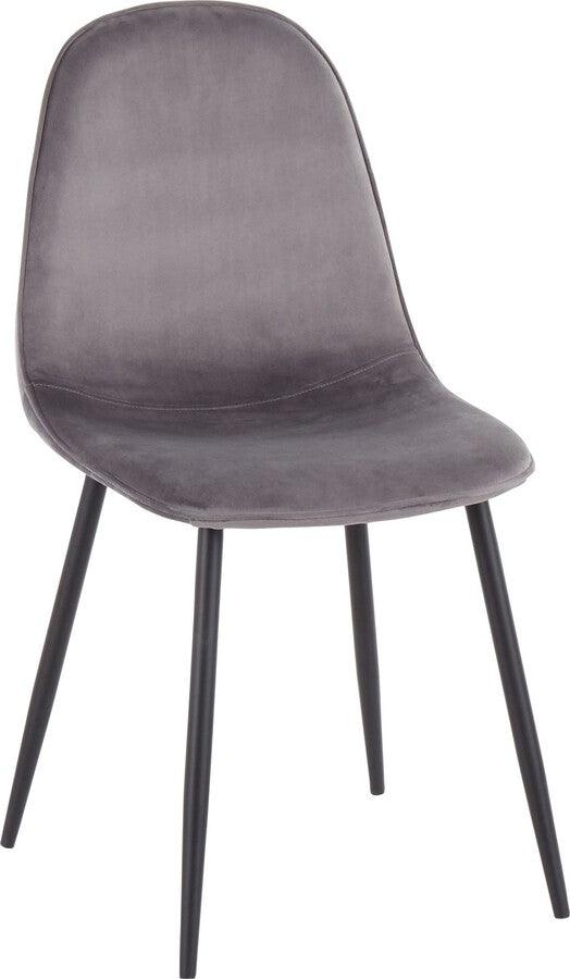 Lumisource Living Room Sets - Pebble Chair 35" Black Steel & Gray Velvet (Set of 2)