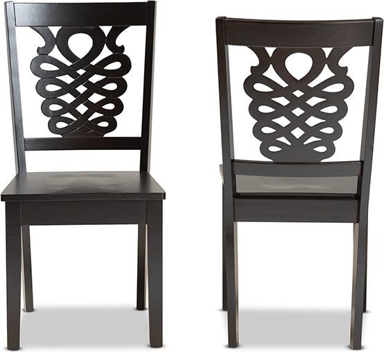 Wholesale Interiors Dining Chairs - Gervais Modern and Contemporary Transitional Dark Brown Finished Wood 2-Piece Dining Chair Set