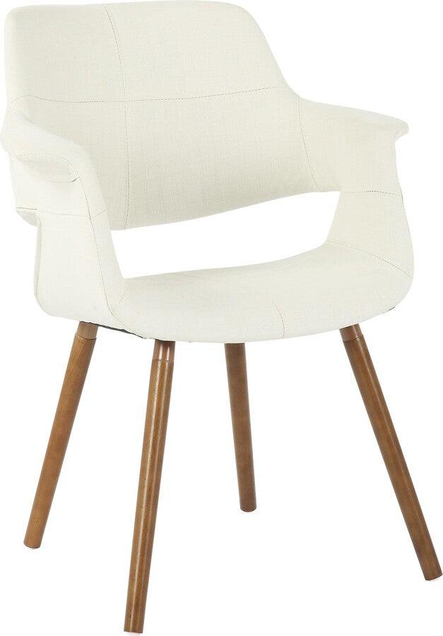 Lumisource Accent Chairs - Vintage Flair Chair 33" Walnut Wood & Cream Fabric