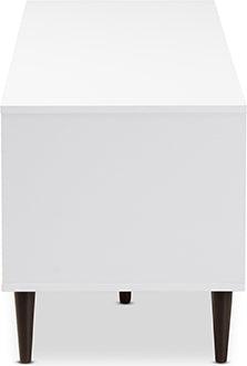 Wholesale Interiors TV & Media Units - Bastien Mid-Century Modern White and Light Oak 6-Shelf TV Stand