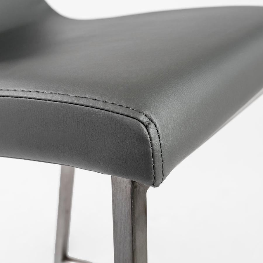 Euro Style Barstools - Scott Counter Stool in Gray and Brushed Stainless Steel - Set of 2