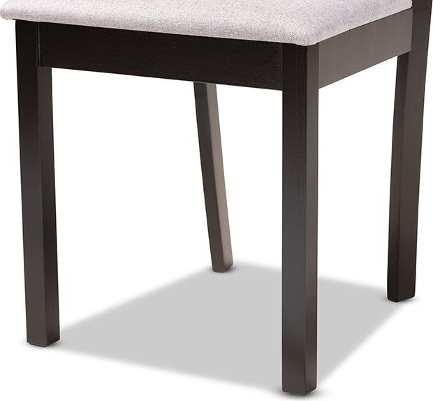 Wholesale Interiors Dining Sets - Ruth Modern Grey Fabric Upholstered and Dark Brown Finished Wood 7-Piece Dining Set