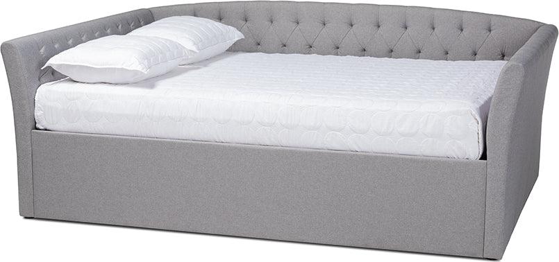 Wholesale Interiors Daybeds - Delora Modern And Contemporary Light Grey Fabric Upholstered Full Size Daybed