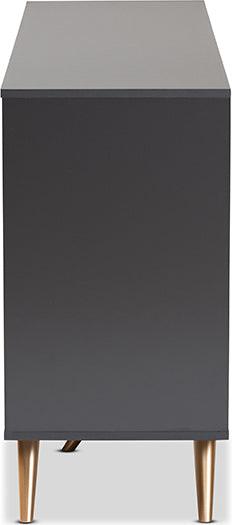 Wholesale Interiors Buffets & Sideboards - Kelson Dark Grey and Gold Finished Wood 2-Door Sideboard Buffet