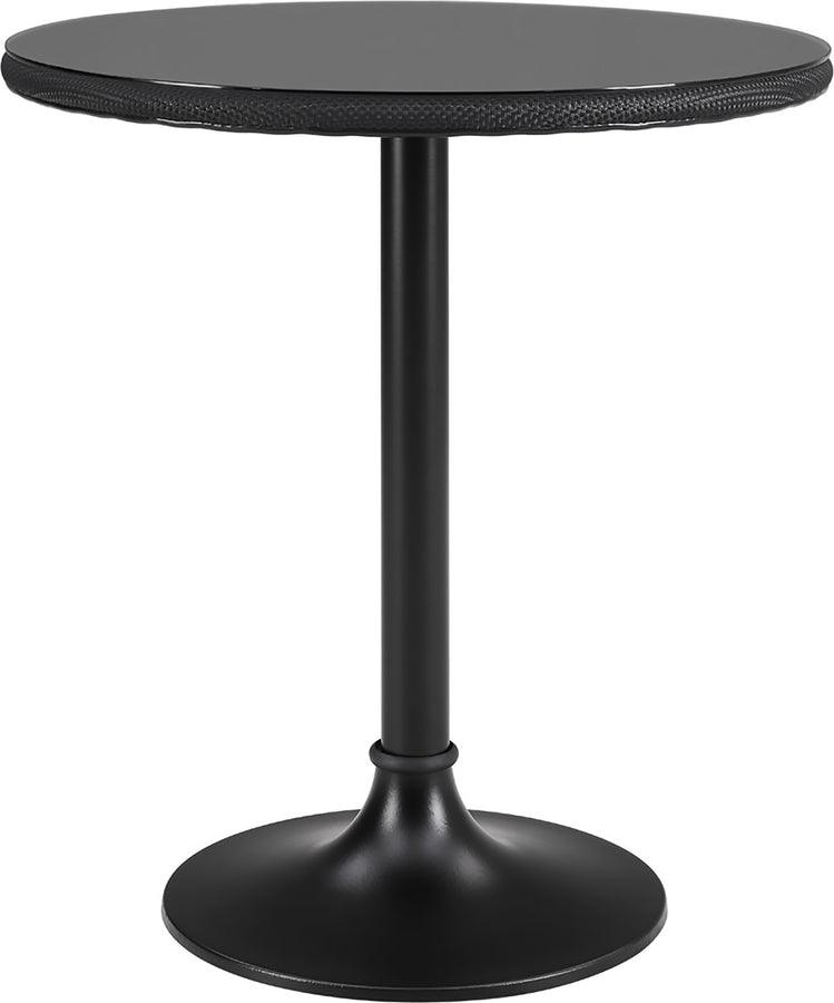 Euro Style Dining Tables - Erlend 30" Bistro Table Clear & Black Textylene Mesh