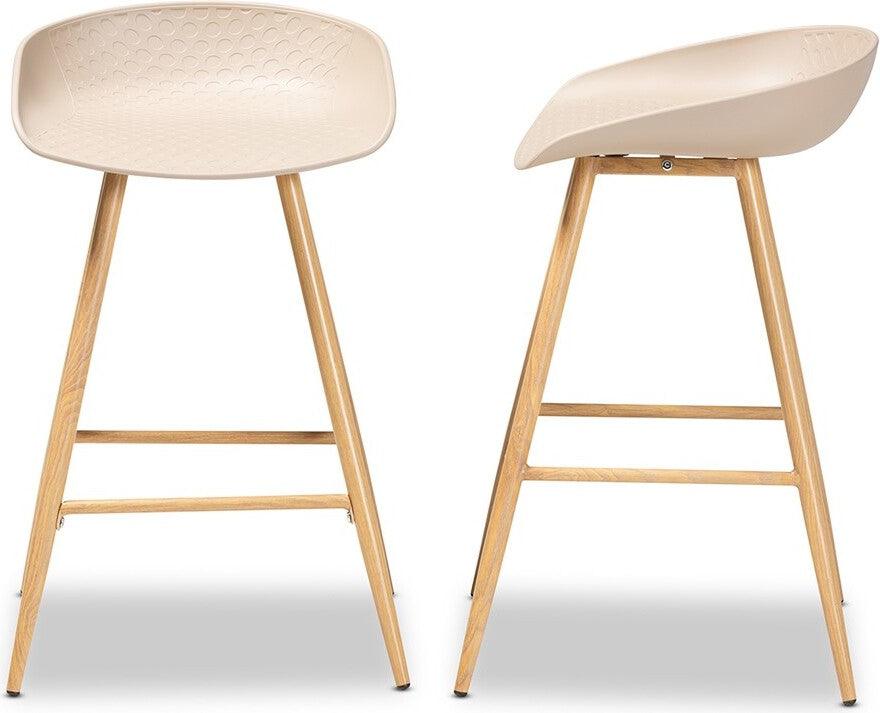 Wholesale Interiors Barstools - Mairi Counter Stool Beige & Natural (Set of 2)