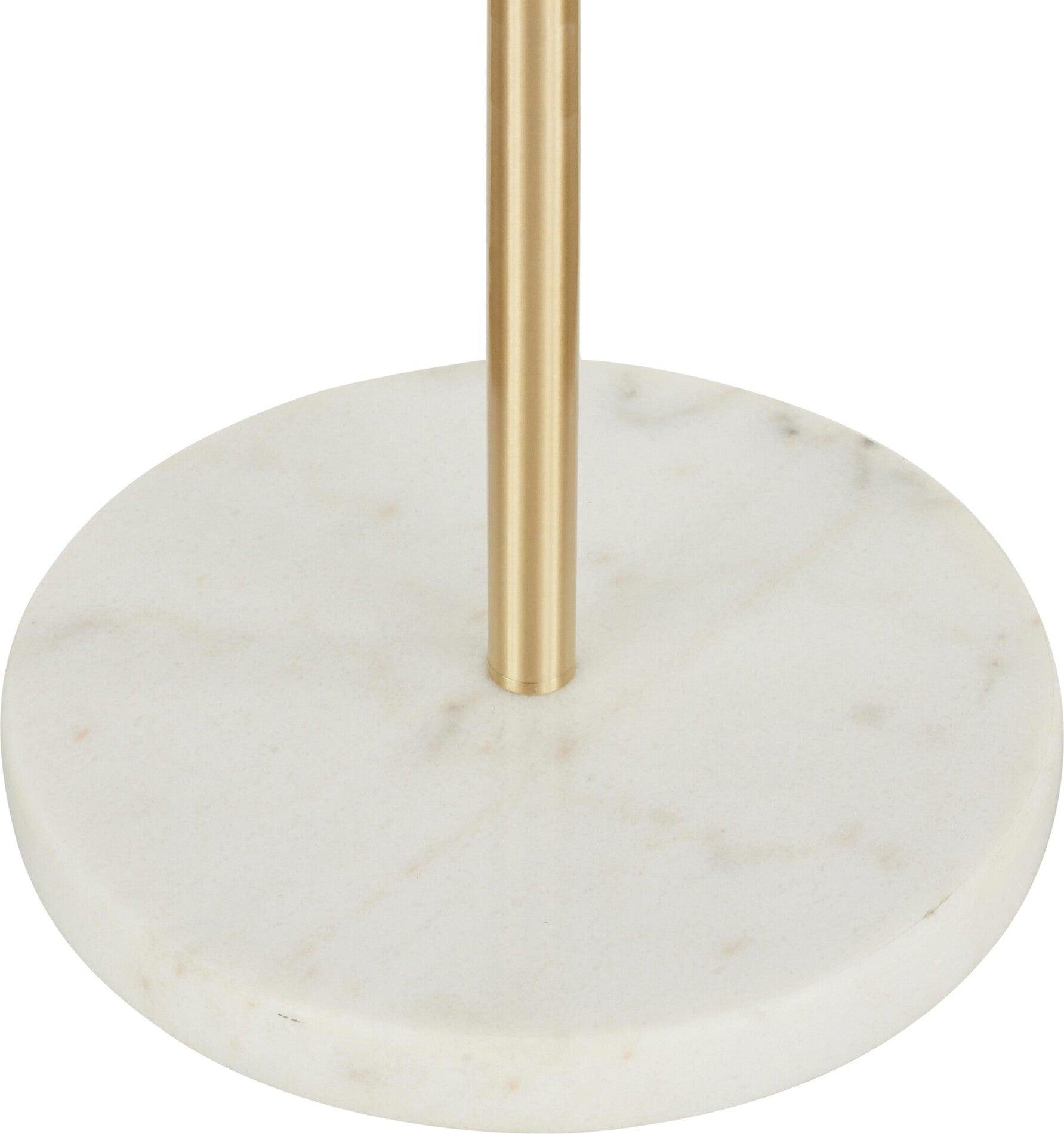 Lumisource Floor Lamps - Chloe Shelf Floor Lamp White Marble & Gold & White