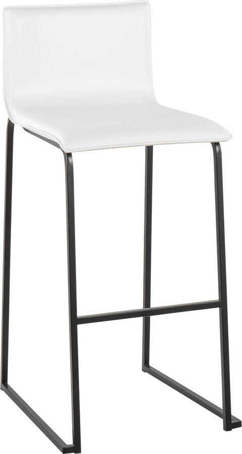 Lumisource Barstools - Mara Barstool In Black Steel & White Faux Leather (Set of 2)