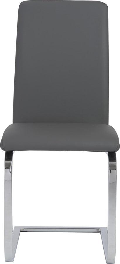 Euro Style Dining Chairs - Cinzia Dining Chair in Gray with Chrome Legs - Set of 2
