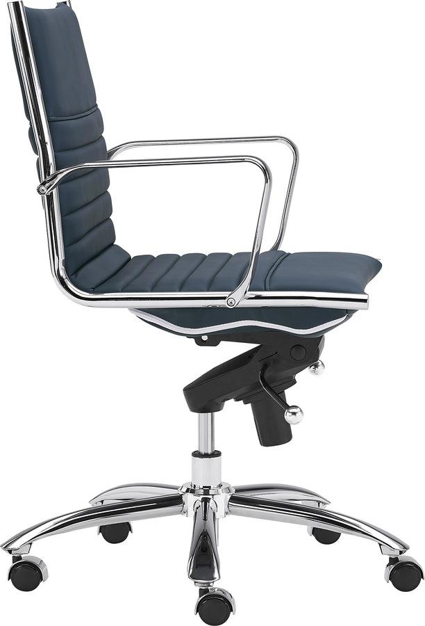 Euro Style Task Chairs - Dirk Low Back Office Chair Blue