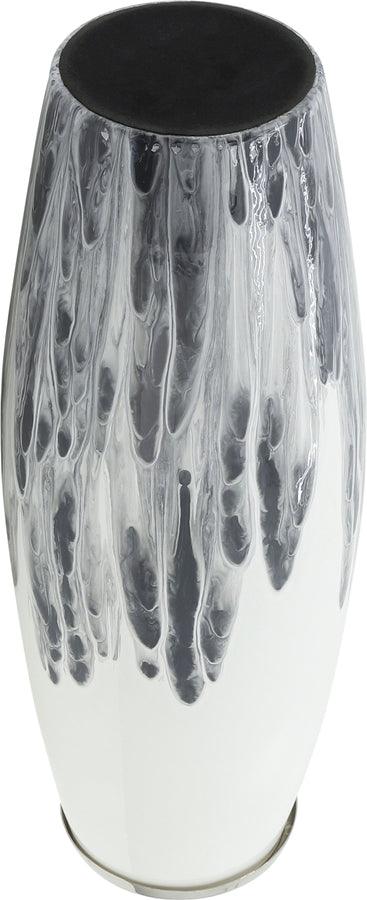 Sagebrook Home Vases - Glass 24"H Vase W/ Metal Ring White