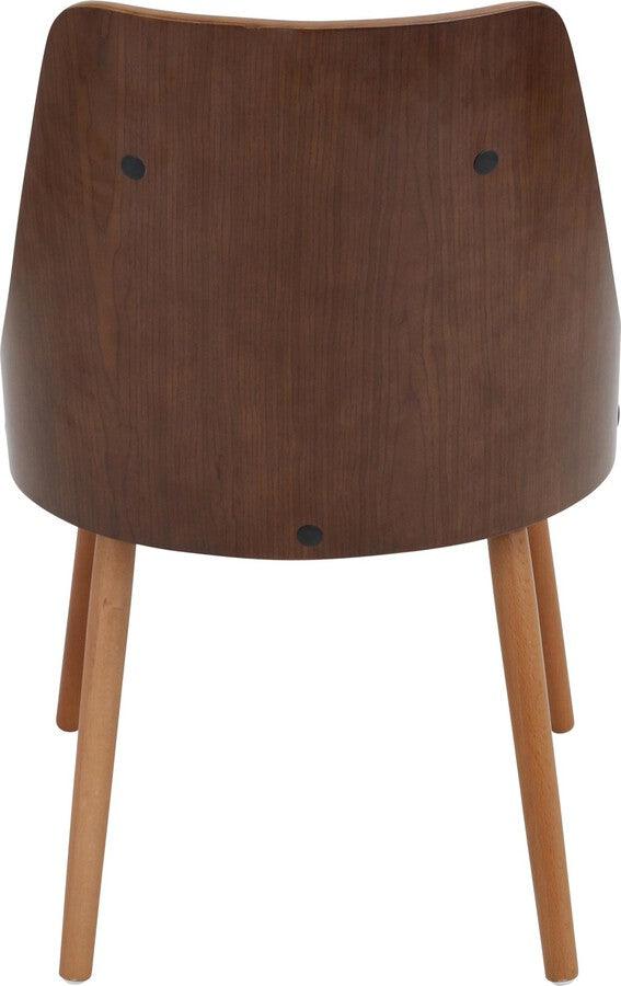 Lumisource Dining Chairs - Gianna Mid-Century Modern Dining/Accent Chair in Walnut with White Faux Leather