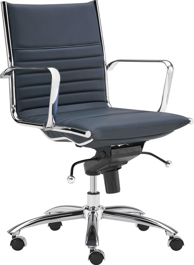 Euro Style Task Chairs - Dirk Low Back Office Chair Blue