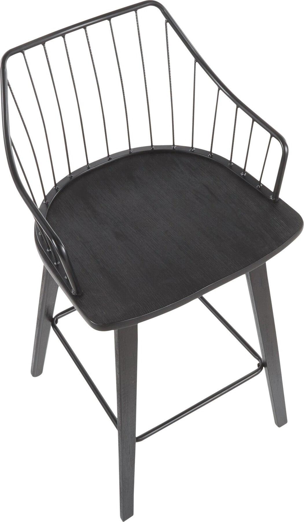 Lumisource Barstools - Winston Counter Stool Black & Black