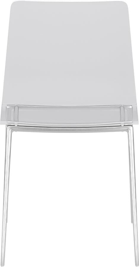Euro Style Dining Chairs - Cilla Side Chair in Clear with Brushed Nickel Legs