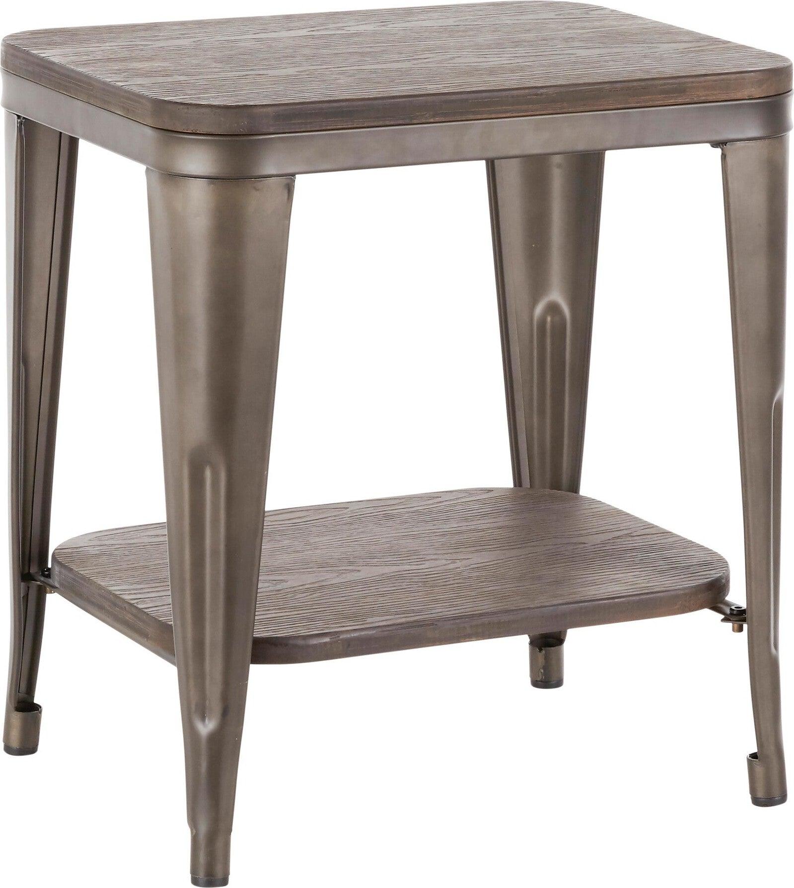 Lumisource Side & End Tables - Oregon End Table Antique & Espresso Bamboo