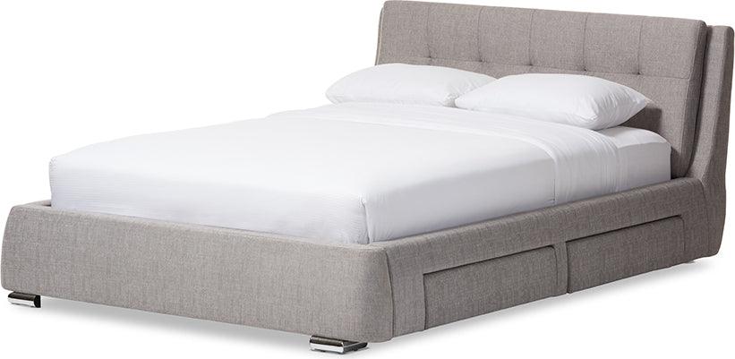 Wholesale Interiors Beds - Camile Queen Bed with Storage Gray