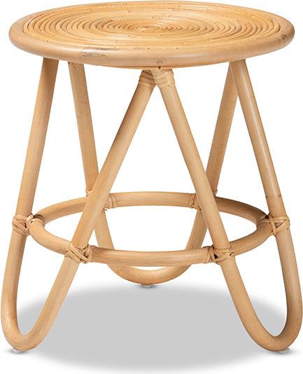 Wholesale Interiors Side & End Tables - Rinjani Modern Bohemian Natural Brown Rattan End Table