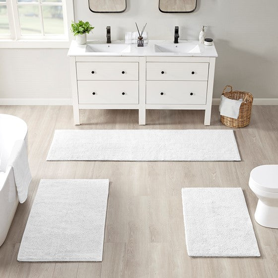 Olliix.com Bath Rugs - Feather Touch Reversible Bath Rug White