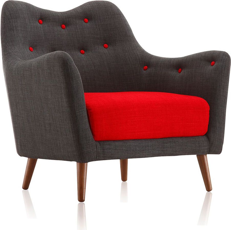 Manhattan Comfort Accent Chairs - Poet Accent Chair in Charcoal and Red