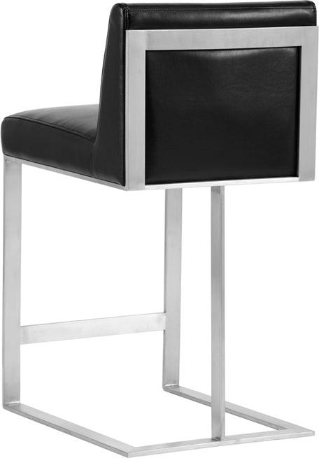 SUNPAN Barstools - Dean Counter Stool - Stainless Steel - Cantina Black